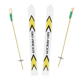Nordstern Ski miniature avec bâtons de ski – Skis sportifs comme accessoires pour le lutin de Noël et décoration de Noël pour pa