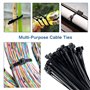 Fippy Lot de 150 Pièces fixations de serre-câbles Base de montage d'attache-zip noire avec 150 colliers de serrage en nylon noir