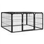 Enclos Niche Cage pour Chien Métal Parc pour Chien 4 Panneaux Noir 100x50cm Acier Enduit de Poudr