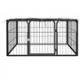 Chenil d'extérieur pour Chien, Enclos Niche Cage pour Chien Métal Parc pour Chien 4 Panneaux Noir 100x50cm Acier Enduit de Poudr