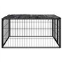 Chenil d'extérieur pour Chien, Enclos Niche Cage pour Chien Métal Parc pour Chien 4 Panneaux Noir 100x50cm Acier Enduit de Poudr