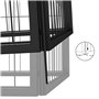 Chenil d'extérieur pour Chien, Enclos Niche Cage pour Chien Métal Parc pour Chien 4 Panneaux Noir 100x50cm Acier Enduit de Poudr