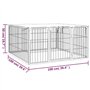 Chenil d'extérieur pour Chien, Enclos Niche Cage pour Chien Métal Parc pour Chien 4 Panneaux Noir 100x50cm Acier Enduit de Poudr