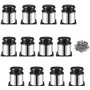 Onezebra Lot de 12 pieds de meubles ronds en acier inoxydable brossé - Réglable en hauteur de 0 à 15 mm