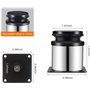 Onezebra Lot de 12 pieds de meubles ronds en acier inoxydable brossé - Réglable en hauteur de 0 à 15 mm