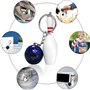 Zwenjuan Mini Bowling Porte-clés,4 Pièces Bowling Pin Ball Keychain Suspendus Ornement Porte-Clés Cadeau de Bowling,pour Anniver