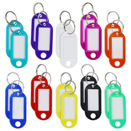 Lot de 20 porte-clés avec étiquettes multicolores faciles à lire