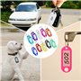 Lot de 20 porte-clés avec étiquettes multicolores faciles à lire, pour bagages, animaux domestiques et bureau - 10 couleurs