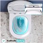 Cuvette WC Suspendu sans Rebord avec Charniere Abattant Soft-Close - Toilette Suspendu en Céramique Blanc - Chasse d'Eau Directe
