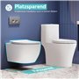 Cuvette WC Suspendu sans Rebord avec Charniere Abattant Soft-Close - Toilette Suspendu en Céramique Blanc - Chasse d'Eau Directe