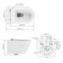 Cuvette WC Suspendu sans Rebord en Céramique - Toilette Mural avec Lunette WC Amovible - Abattants WC avec Abaissement Automatiq