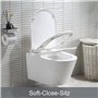Cuvette WC Suspendu sans Rebord en Céramique - Toilette Mural avec Lunette WC Amovible - Abattants WC avec Abaissement Automatiq
