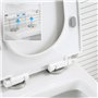 Cuvette WC Suspendu sans Rebord en Céramique - Toilette Mural avec Lunette WC Amovible - Abattants WC avec Abaissement Automatiq