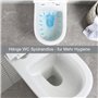 Cuvette WC Suspendu sans Rebord en Céramique - Toilette Mural avec Lunette WC Amovible - Abattants WC avec Abaissement Automatiq