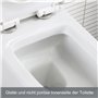 Cuvette WC Suspendu sans Rebord en Céramique - Toilette Mural avec Lunette WC Amovible - Abattants WC avec Abaissement Automatiq
