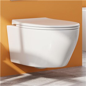 Teal Home WC suspendu en céramique avec abattant avec système d'abaissement automatique – Cuvette avec chasse d'eau Superspin mo