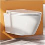 Teal Home WC suspendu en céramique avec abattant avec système d'abaissement automatique – Cuvette avec chasse d'eau Superspin mo