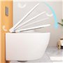 Teal Home WC suspendu en céramique avec abattant avec système d'abaissement automatique – Cuvette avec chasse d'eau Superspin mo