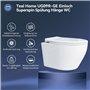 Teal Home WC suspendu en céramique avec abattant avec système d'abaissement automatique – Cuvette avec chasse d'eau Superspin mo
