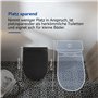 HOROW WC suspendu sans bord - Noir mat - Hygiénique - En céramique - Design moderne - Abattant WC UF avec système d'abaissement 