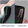 HOROW WC suspendu sans bord - Noir mat - Hygiénique - En céramique - Design moderne - Abattant WC UF avec système d'abaissement 