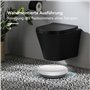 HOROW WC suspendu sans bord - Noir mat - Hygiénique - En céramique - Design moderne - Abattant WC UF avec système d'abaissement 