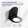 HOROW WC suspendu sans bord - Noir mat - Hygiénique - En céramique - Design moderne - Abattant WC UF avec système d'abaissement 