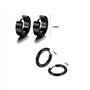 8 Paires Acier Inoxydable Boucle d’Oreille Anneau Homme Femme Ronde Clou d’Oreille Piercing Croix Pendentif Rétro (Black)