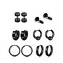 8 Paires Acier Inoxydable Boucle d’Oreille Anneau Homme Femme Ronde Clou d’Oreille Piercing Croix Pendentif Rétro (Black)