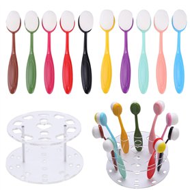 OTCRAFT Lot de 10 grands pinceaux mélangeurs d'encre avec 10 pinceaux avec couvercle et support rond pour scrapbooking