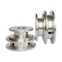 Poulie à double rainure en alliage d'aluminium 50/60 mm 8–20 mm alésage fixe pour arbre de moteur (diamètre du trou 20 mm)