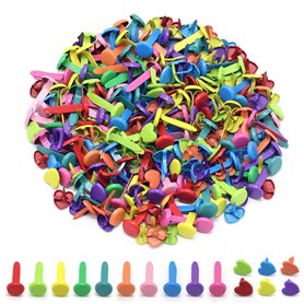 REBECASKYENS Lot de 200 clips pastel colorés avec 100 rubans ronds et 100 rubans en forme de cœur pour scrapbooking