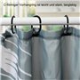 Lot de 12 anneaux de rideau de douche, en forme de C, en plastique robuste, noirs, pour tringle de rideau de douche