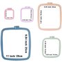 Lot de 5 cercles à broder rectangulaires carrés pour broderie au point de croix - Outil de couture pour artisanat (multicolore) 