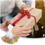 Lot de 200 mini étiquettes de prix avec cordon élastique - 25 x 15 mm - Marron - Petites étiquettes à suspendre - Étiquettes de 
