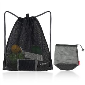 PFLYPF 1 sac à dos en maille avec cordon de serrage et 1 sac en maille avec cordon de serrage