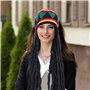 LSYYSL 1 long chapeau tressé, 1 paire de lunettes et 1 bracelet tressé, bonnet de perruque tressé noir, accessoires de déguiseme