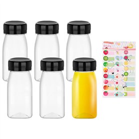 Paquet de 6 bouteilles de jus en plastique avec 1 étiquette de fruit