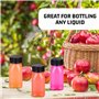 Paquet de 6 bouteilles de jus en plastique avec 1 étiquette de fruit, avec couvercles hermétiques pour le stockage de lait, smoo