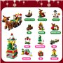 Calendrier de l'Avent 2024 pour Enfants, 24 Jours Calendrier l'avent Enfant de Compte à rebours de Noël Blocs de Construction Ca