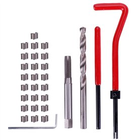 Teabelle Kit 30pcs de Réparation de Filetage Foret Sleeves Type Helicoil Outils M6 Filetage Douille du Moteur Voiture