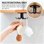 TIMJJG Support à crochets pour ustensiles de cuisine 2 pièces, crochet rotatif à 360 °, support à crochets suspendus, sans perça