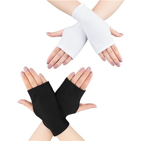 2 Ensembles De Gants Sans Doigts De Protection Solaire