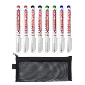 Lot de 8 marqueurs - 1 trousse - Marqueur à trou profond avec pointe de 20 mm - Convient pour bois