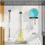 5 porte-balais avec vis, 5 autocollants sans clous, Support mural pour vadrouille auto-adhésif, porte-outils de jardin en acier 