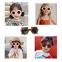 TAFACE 2 pièces de lunettes de soleil à fleurs pour enfants, 2 pièces de lunettes de soleil ours et 4 pièces de sacs à lunettes 