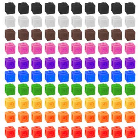 Lot de 100 cubes de connexion pour mathématiques
