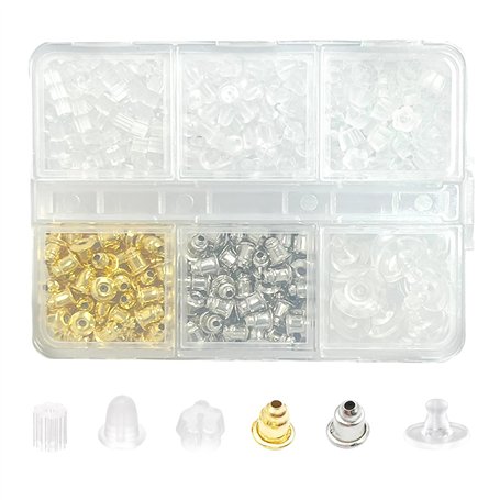Lot de 610 bouchons d'oreilles transparents en silicone anti-chute pour boucles d'oreilles