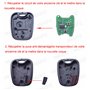 ANGOFIZ Coque Clé Télécommande Compatible avec Peugeot 106 107 206 206CC 206 Break SW 207 306 406 +Lame Vierge NE73 + 2 Boutons 