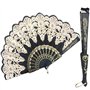 Kofun Shizuhatagayama pliante pour drag¨¦es de ventilateur ¨¤ main, les fans de style espagnol Noir Parfait de No?l F¨ºte de mar